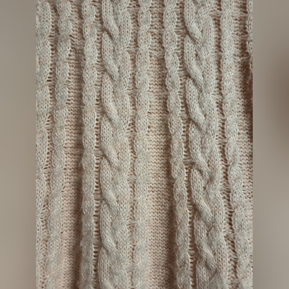 Joseph A - Peach, Cowl Neck, Cable Knit Sweater with Loose Fit Waist - Size S - Picture 3 of 6